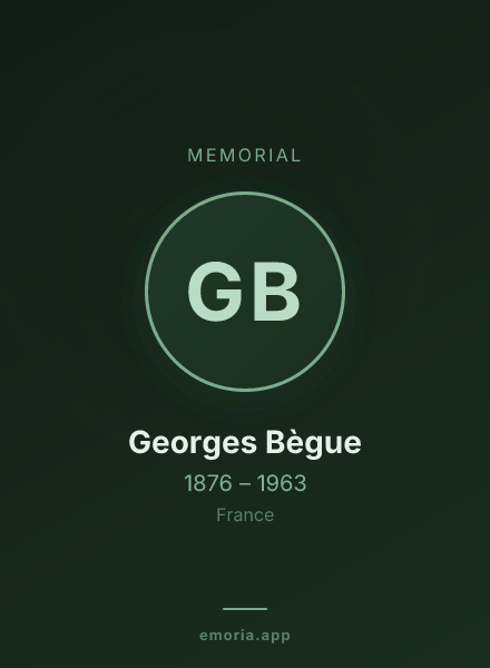 Memorial portrait of Georges Bègue