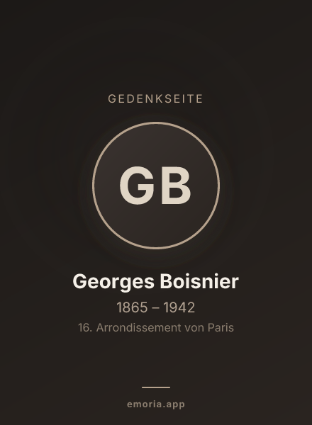 Gedenkportrait von Georges Boisnier