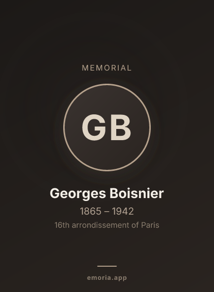 Memorial portrait of Georges Boisnier