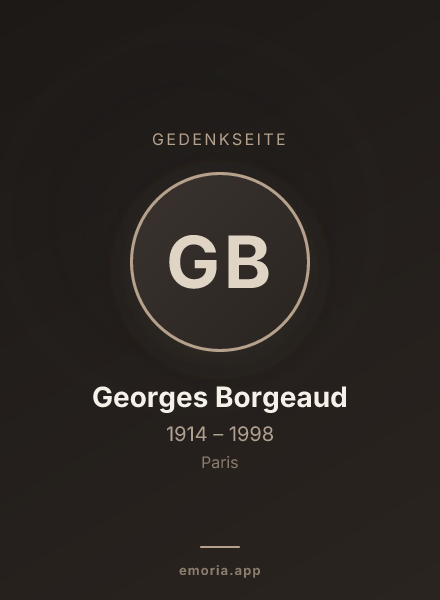 Gedenkportrait von Georges Borgeaud