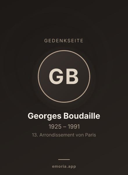 Gedenkportrait von Georges Boudaille