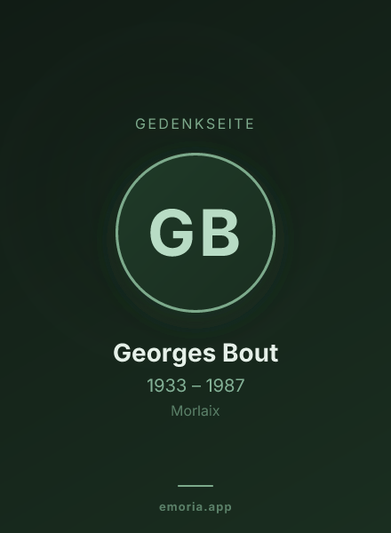 Gedenkportrait von Georges Bout