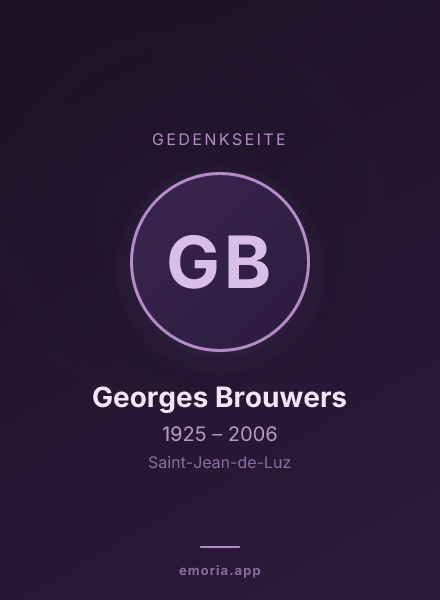 Gedenkportrait von Georges Brouwers