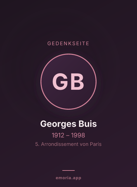 Gedenkportrait von Georges Buis