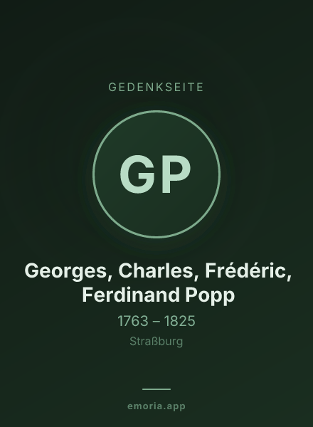 Gedenkportrait von Georges, Charles, Frédéric, Ferdinand Popp