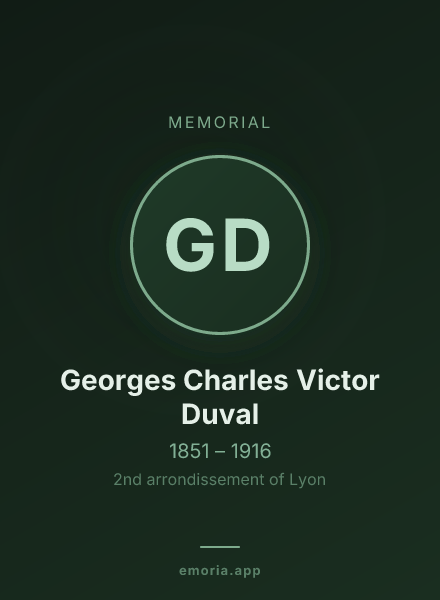 Memorial portrait of Georges Charles Victor Duval