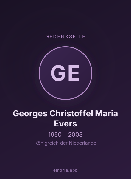 Gedenkportrait von Georges Christoffel Maria Evers