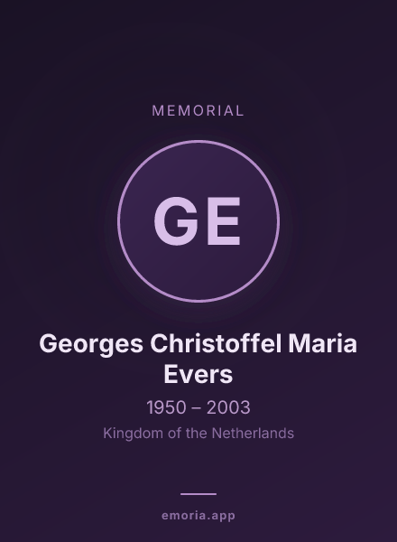 Memorial portrait of Georges Christoffel Maria Evers