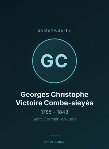Gedenkportrait von Georges Christophe Victoire Combe-sieyès