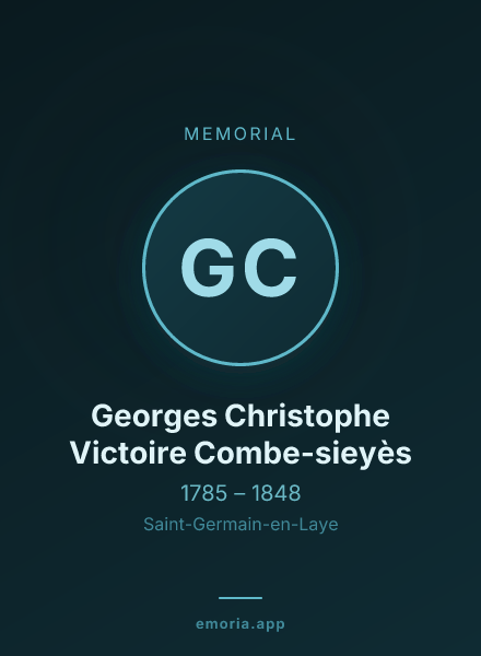 Memorial portrait of Georges Christophe Victoire Combe-sieyès