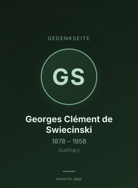 Gedenkportrait von Georges Clément de Swiecinski