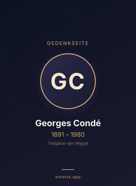 Gedenkportrait von Georges Condé