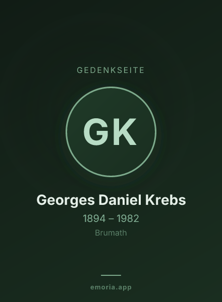Gedenkportrait von Georges Daniel Krebs