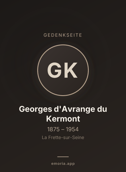 Gedenkportrait von Georges d'Avrange du Kermont