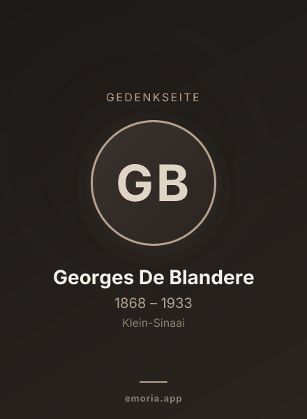 Gedenkportrait von Georges De Blandere