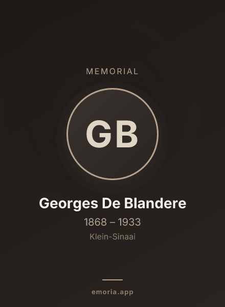 Memorial portrait of Georges De Blandere