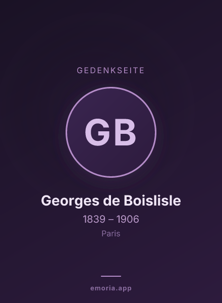 Gedenkportrait von Georges de Boislisle