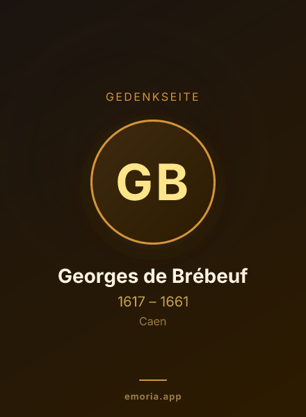 Gedenkportrait von Georges de Brébeuf