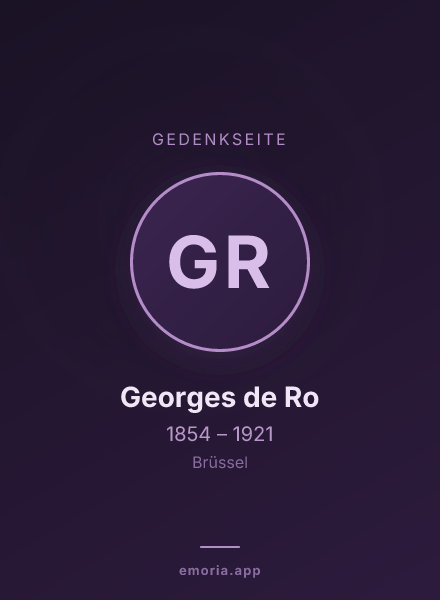 Gedenkportrait von Georges de Ro