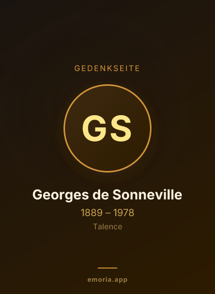 Gedenkportrait von Georges de Sonneville