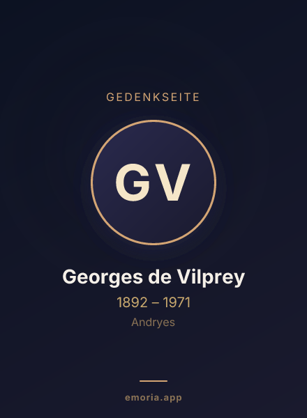 Gedenkportrait von Georges de Vilprey