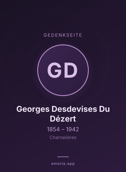 Gedenkportrait von Georges Desdevises Du Dézert