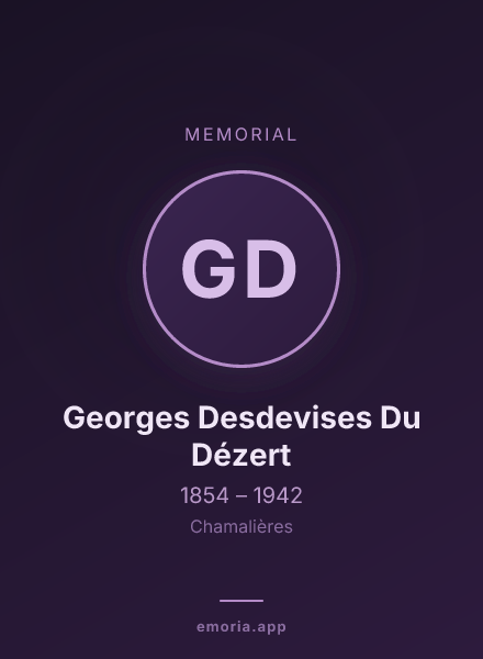 Memorial portrait of Georges Desdevises Du Dézert