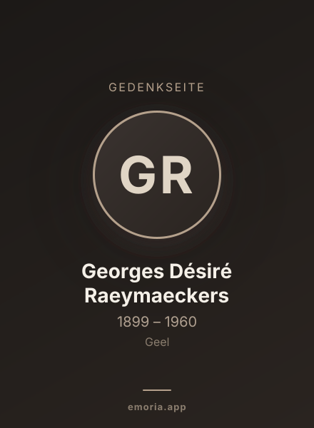 Gedenkportrait von Georges Désiré Raeymaeckers