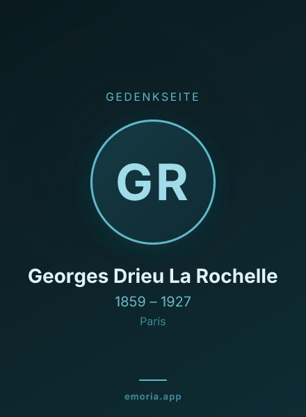 Gedenkportrait von Georges Drieu La Rochelle