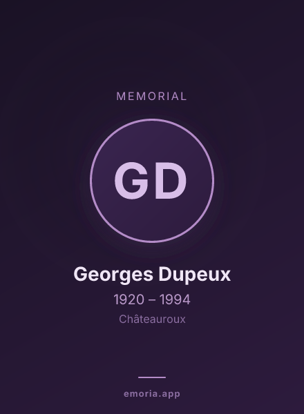 Memorial portrait of Georges Dupeux