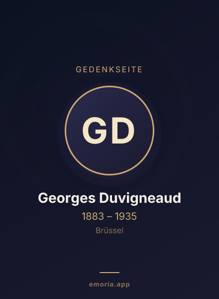 Gedenkportrait von Georges Duvigneaud