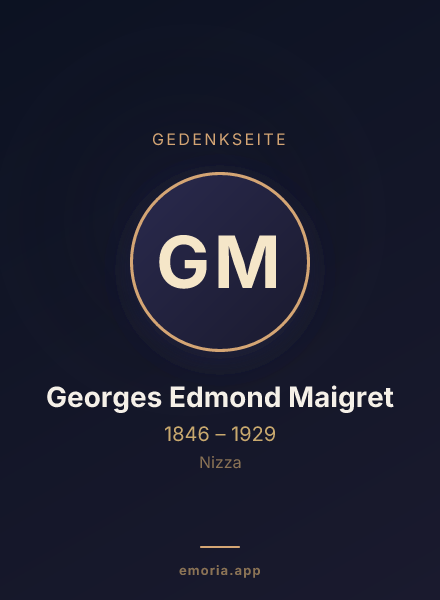 Gedenkportrait von Georges Edmond Maigret