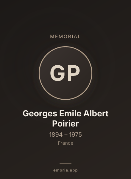 Memorial portrait of Georges Emile Albert Poirier
