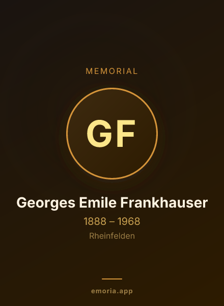 Memorial portrait of Georges Emile Frankhauser