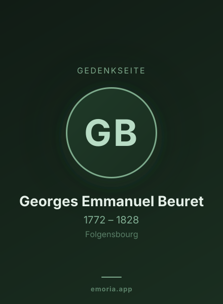 Gedenkportrait von Georges Emmanuel Beuret