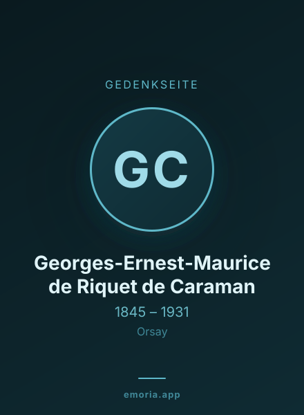Gedenkportrait von Georges-Ernest-Maurice de Riquet de Caraman