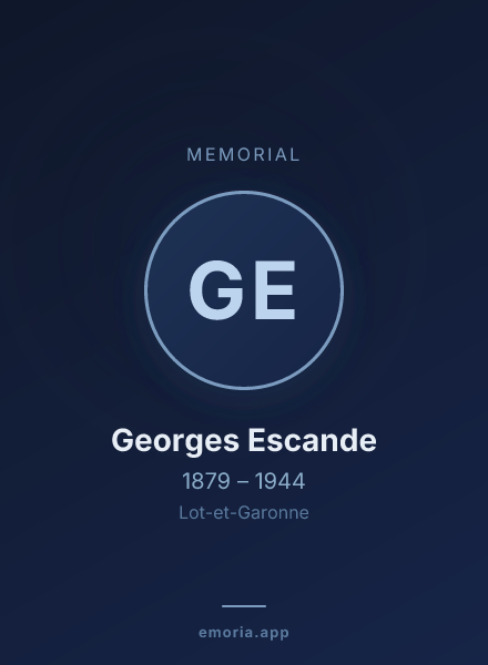 Memorial portrait of Georges Escande