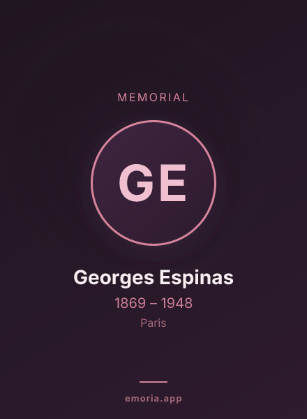 Memorial portrait of Georges Espinas