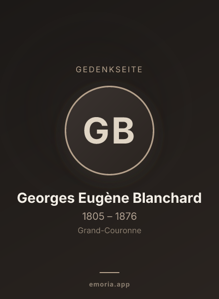 Gedenkportrait von Georges Eugène Blanchard