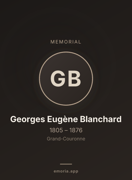 Memorial portrait of Georges Eugène Blanchard