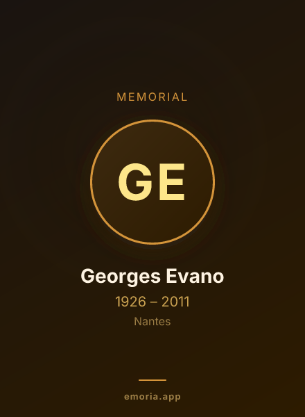 Memorial portrait of Georges Evano