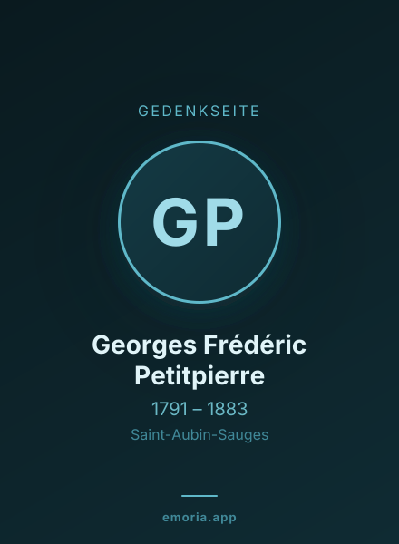 Gedenkportrait von Georges Frédéric Petitpierre