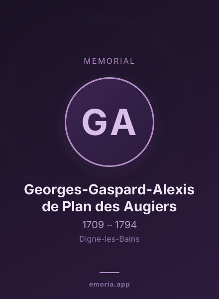 Memorial portrait of Georges-Gaspard-Alexis de Plan des Augiers