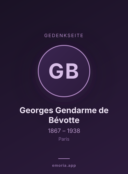 Gedenkportrait von Georges Gendarme de Bévotte
