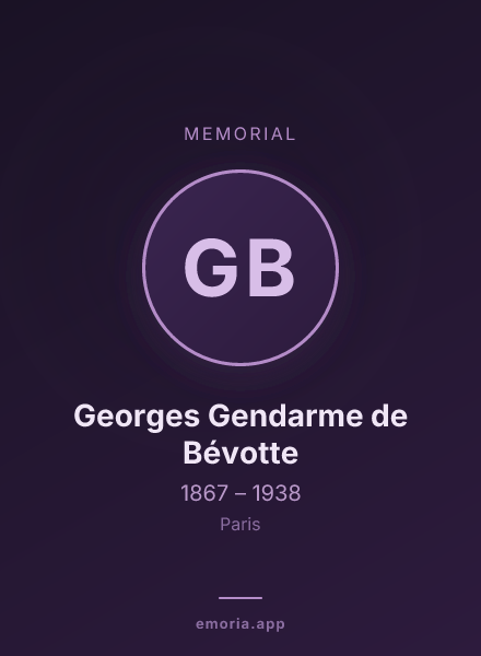 Memorial portrait of Georges Gendarme de Bévotte
