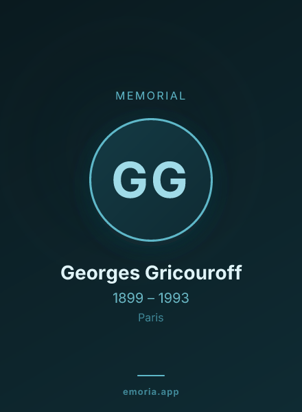 Memorial portrait of Georges Gricouroff