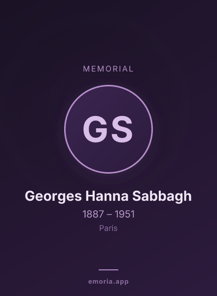 Memorial portrait of Georges Hanna Sabbagh
