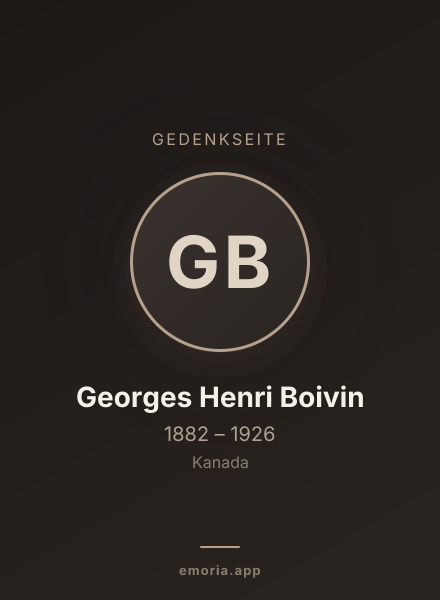 Gedenkportrait von Georges Henri Boivin