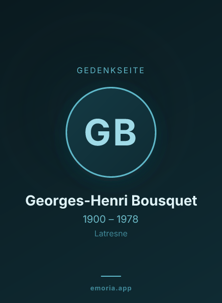 Gedenkportrait von Georges-Henri Bousquet