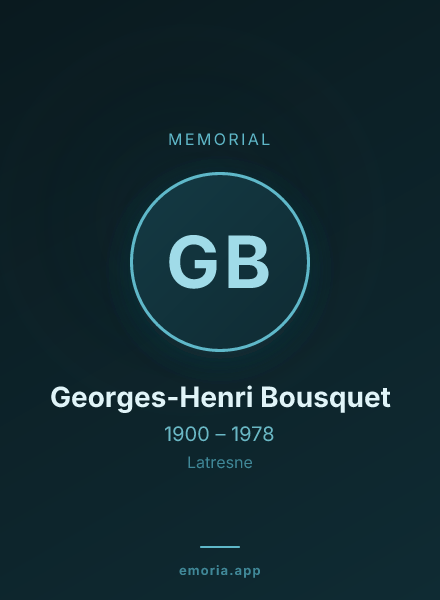 Memorial portrait of Georges-Henri Bousquet